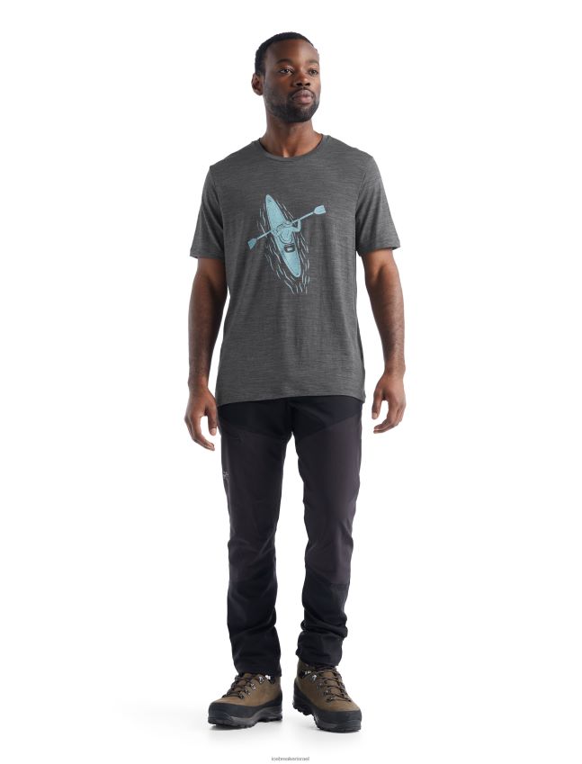 הַלבָּשָׁה Icebreaker merino tech lite ii קווי משוטים של חולצת טריקו עם שרוולים קצרים אברש גריט גברים 42N8VN475