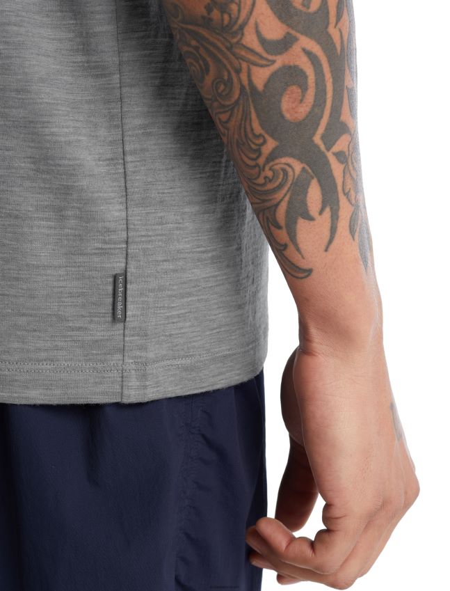 הַלבָּשָׁה Icebreaker merino tech lite ii חולצת טריקו עם שרוולים קצרים מועדון ריצה טבעי מטרו אברש גברים 42N8VN477