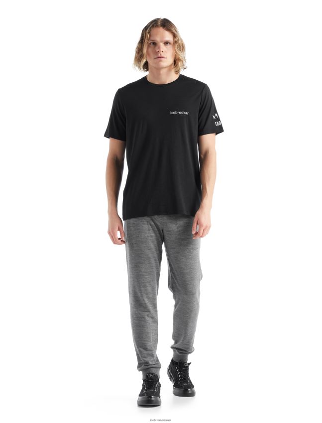 הַלבָּשָׁה Icebreaker merino tech lite ii חולצת טריקו שרוול קצר מועדון מחזור כבשים שָׁחוֹר גברים 42N8VN479