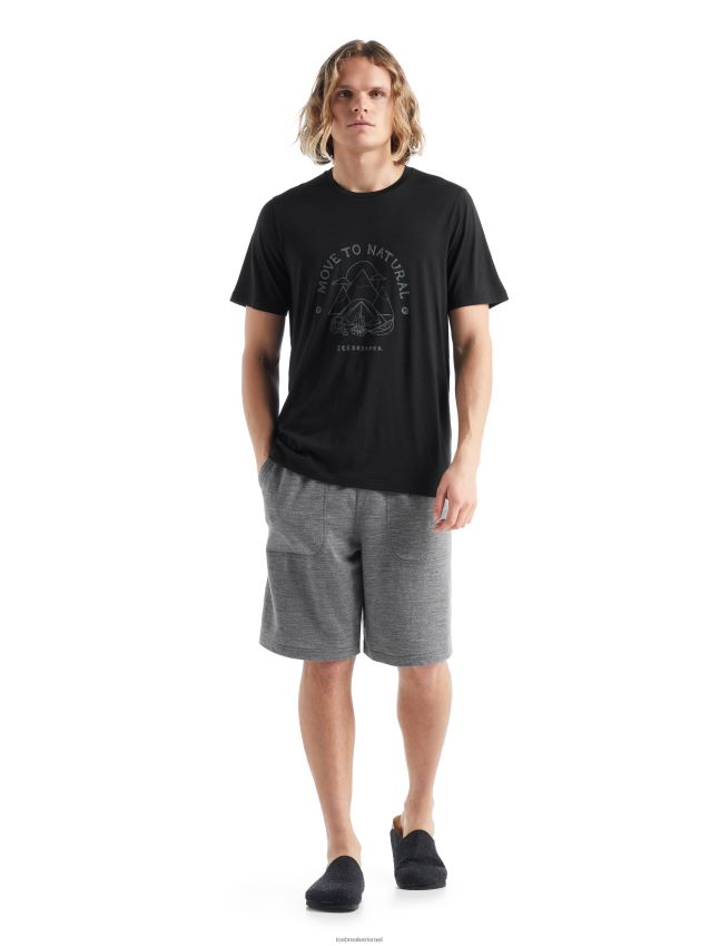 הַלבָּשָׁה Icebreaker merino tech lite ii חולצת טריקו עם שרוולים קצרים שָׁחוֹר גברים 42N8VN487