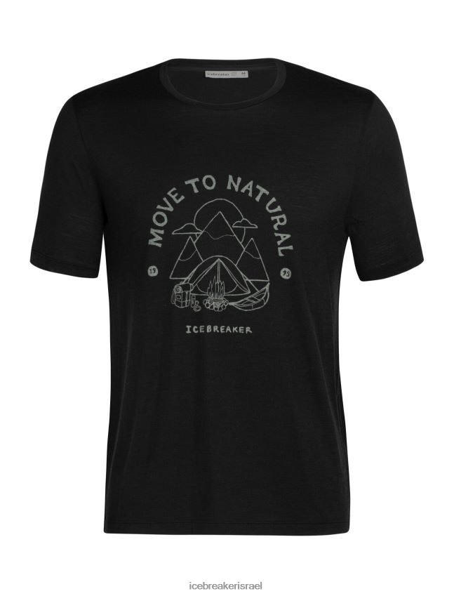 הַלבָּשָׁה Icebreaker merino tech lite ii חולצת טריקו עם שרוולים קצרים שָׁחוֹר גברים 42N8VN487