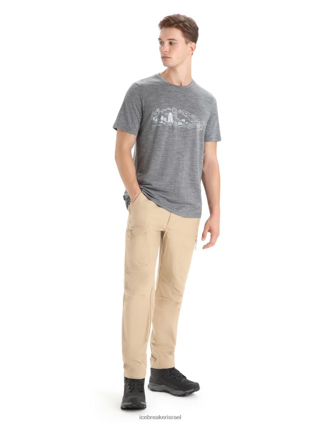 הַלבָּשָׁה Icebreaker merino tech lite ii חולצת טי שרוול קצר טבע ספרינט אברש גריט גברים 42N8VN54