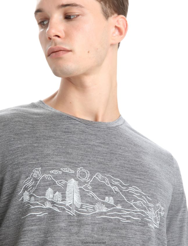 הַלבָּשָׁה Icebreaker merino tech lite ii חולצת טי שרוול קצר טבע ספרינט אברש גריט גברים 42N8VN54