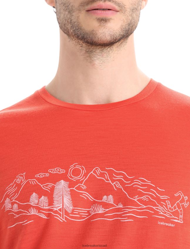 הַלבָּשָׁה Icebreaker merino tech lite ii חולצת טי שרוול קצר טבע ספרינט אדמה תוססת גברים 42N8VN56