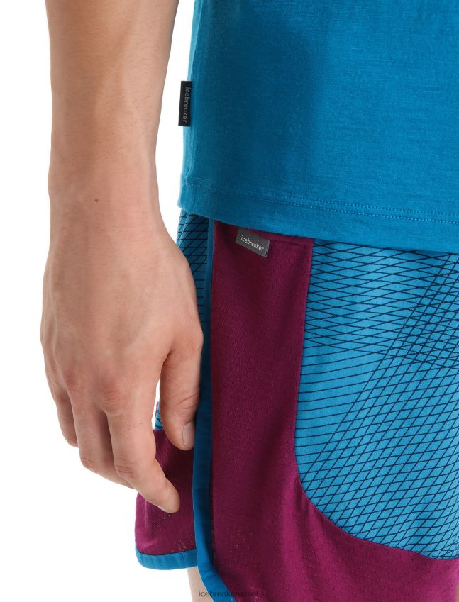 הַלבָּשָׁה Icebreaker merino tech lite ii חולצת טריקו עם שרוולים קצרים כחול גיאוגרפי גברים 42N8VN57