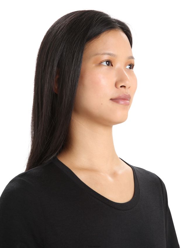 הַלבָּשָׁה Icebreaker merino tech lite ii חולצת טריקו עם שרוולים קצרים שָׁחוֹר נשים 42N8VN599