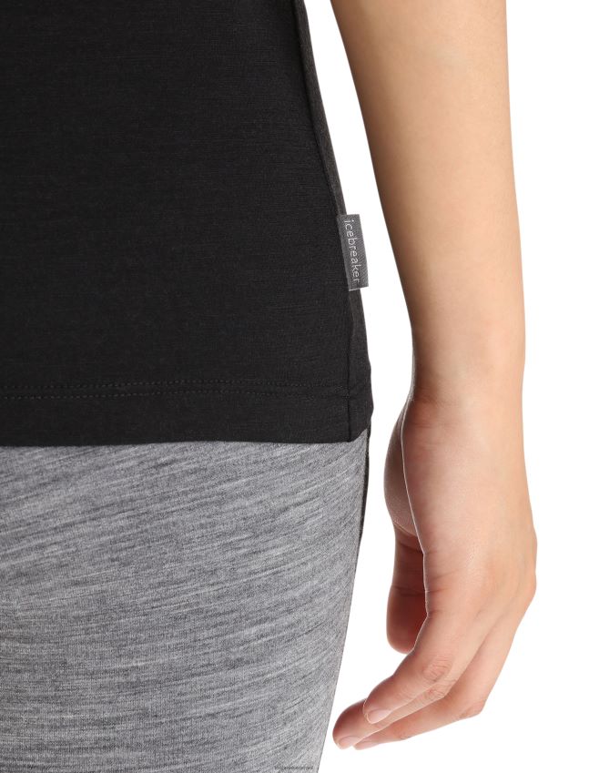 הַלבָּשָׁה Icebreaker merino tech lite ii חולצת טריקו עם שרוולים קצרים שָׁחוֹר נשים 42N8VN599