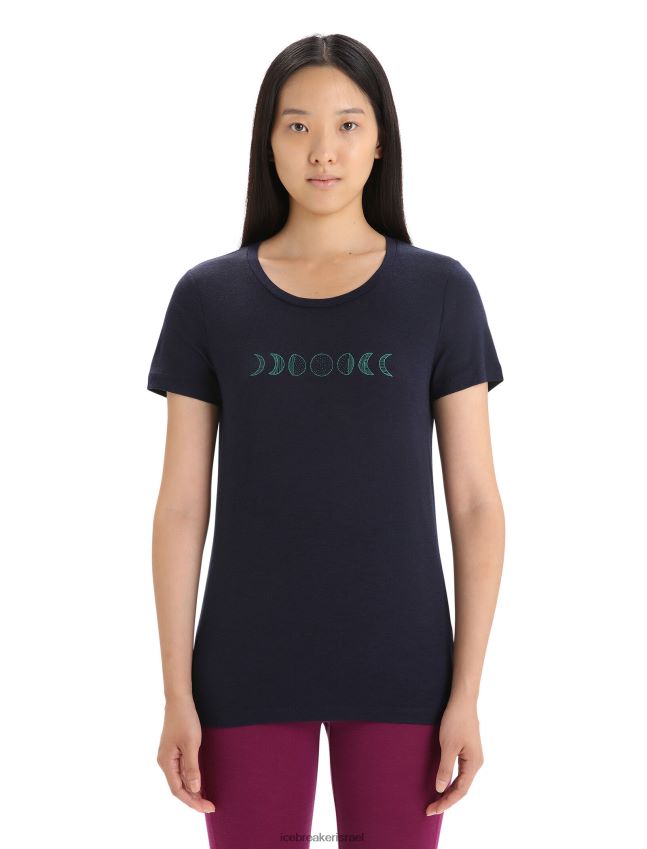 הַלבָּשָׁה Icebreaker merino tech lite ii חולצת טריקו עם שרוולים קצרים שלב הירח צי חצות נשים 42N8VN615