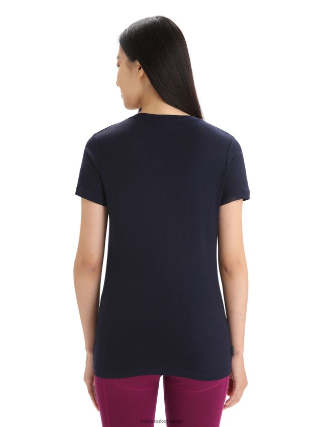 הַלבָּשָׁה Icebreaker merino tech lite ii חולצת טריקו עם שרוולים קצרים שלב הירח צי חצות נשים 42N8VN615