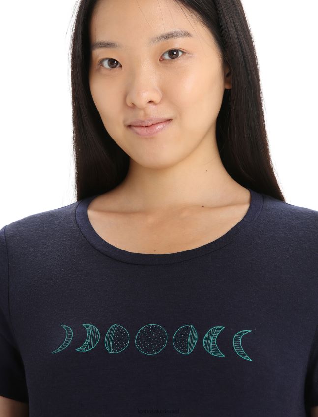 הַלבָּשָׁה Icebreaker merino tech lite ii חולצת טריקו עם שרוולים קצרים שלב הירח צי חצות נשים 42N8VN615