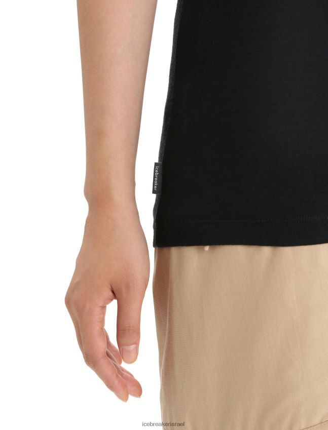 הַלבָּשָׁה Icebreaker merino tech lite ii חולצת טריקו עם שרוולים קצרים שָׁחוֹר נשים 42N8VN620