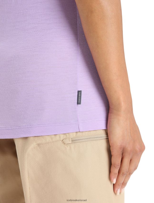 הַלבָּשָׁה Icebreaker merino tech lite ii חולצת טריקו עם שרוולים קצרים מבט סגול נשים 42N8VN621