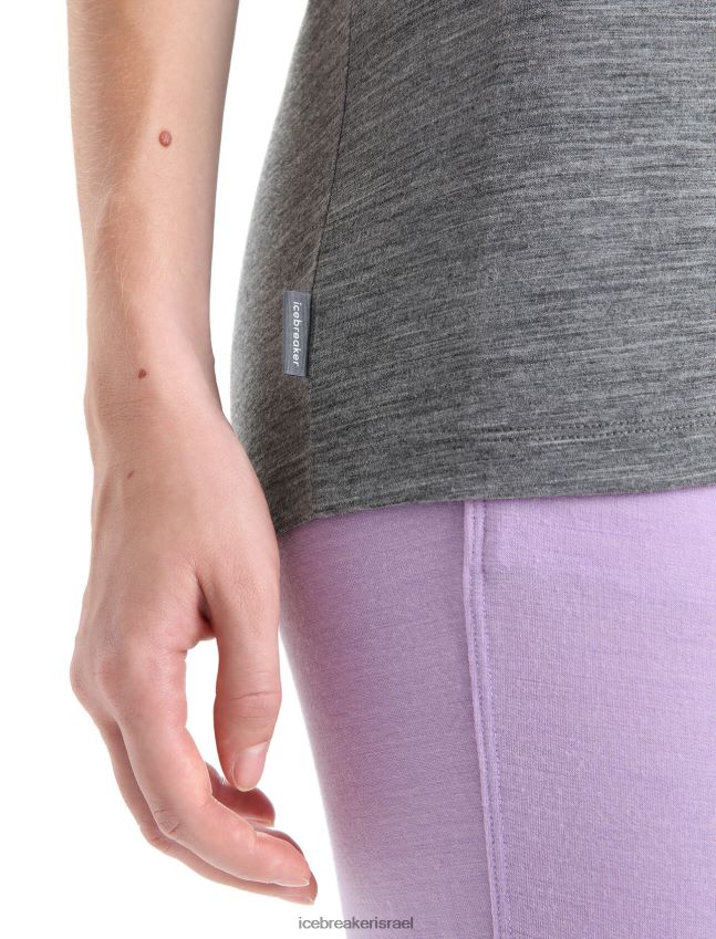 הַלבָּשָׁה Icebreaker merino tech lite ii חולצת טריקו עם שרוולים קצרים פרחי אביב אברש גריט נשים 42N8VN623