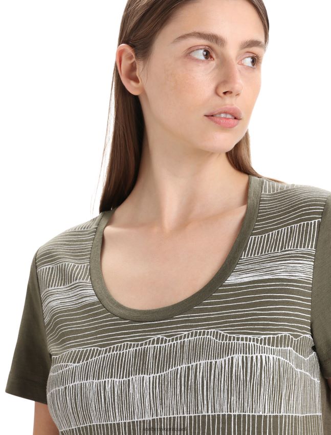 הַלבָּשָׁה Icebreaker קווי השתקפות של חולצת טריקו עם שרוול קצר של merino tech lite ii לודן נשים 42N8VN628