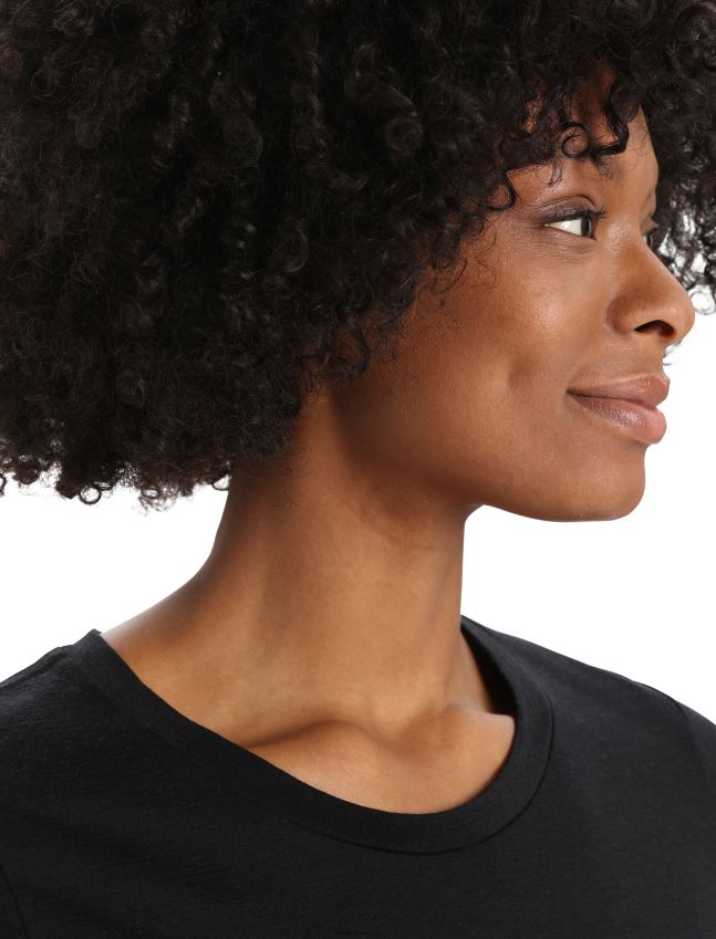 הַלבָּשָׁה Icebreaker merino tech lite ii חולצת טריקו עם שרוולים קצרים הרים גיאולוגיה שָׁחוֹר נשים 42N8VN629