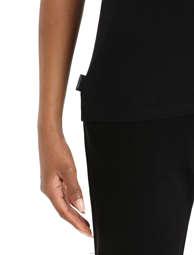 הַלבָּשָׁה Icebreaker merino tech lite ii חולצת טריקו עם שרוולים קצרים הרים גיאולוגיה שָׁחוֹר נשים 42N8VN629