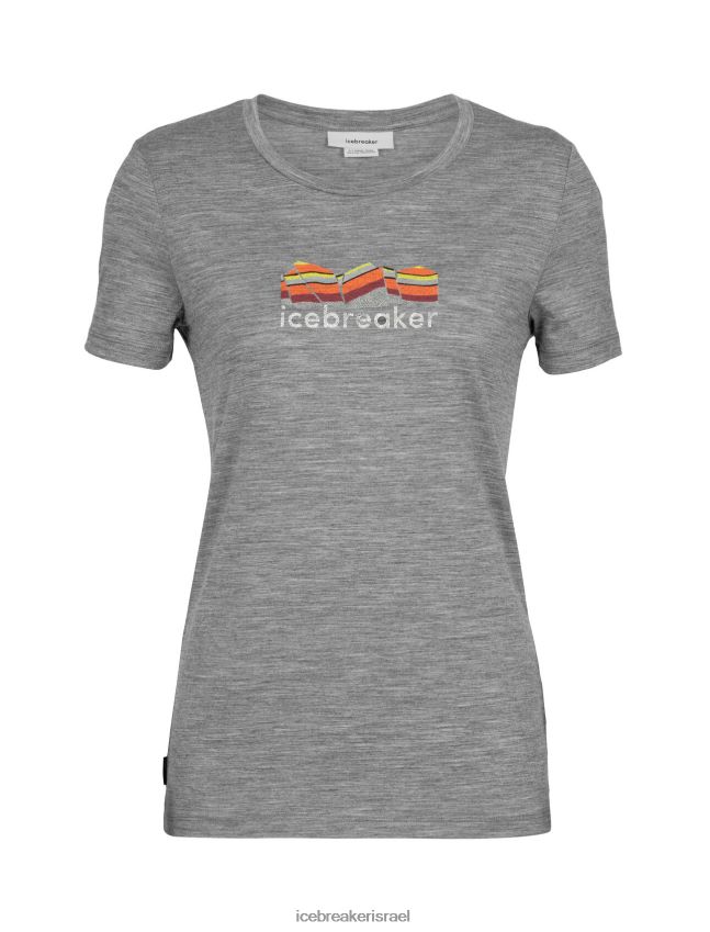 הַלבָּשָׁה Icebreaker merino tech lite ii חולצת טריקו עם שרוולים קצרים הרים גיאולוגיה אברש גריט נשים 42N8VN630