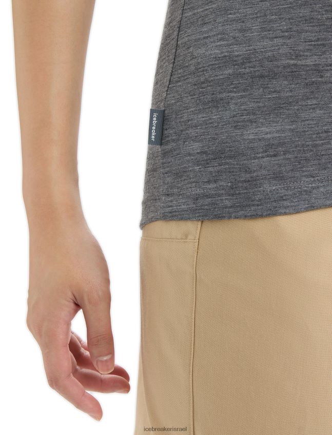 הַלבָּשָׁה Icebreaker merino tech lite ii חולצת טריקו עם שרוולים קצרים פריחת פרחי בר אברש גריט נשים 42N8VN646