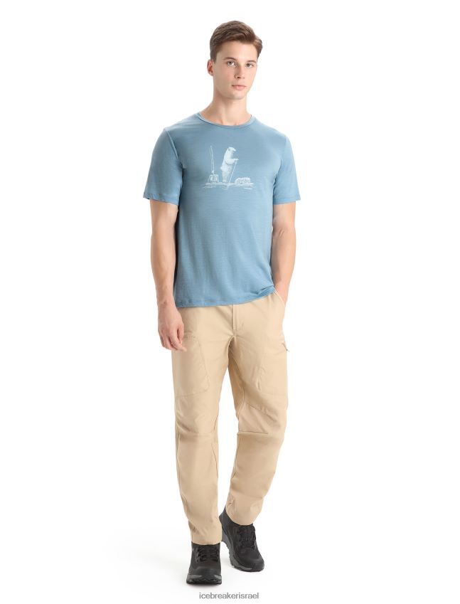 הַלבָּשָׁה Icebreaker merino tech lite ii חולצת טריקו עם שרוול קצר משוט כחול אסטרלי גברים 42N8VN65