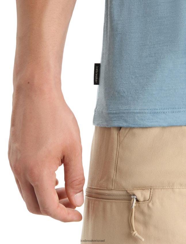 הַלבָּשָׁה Icebreaker merino tech lite ii חולצת טריקו עם שרוול קצר משוט כחול אסטרלי גברים 42N8VN65