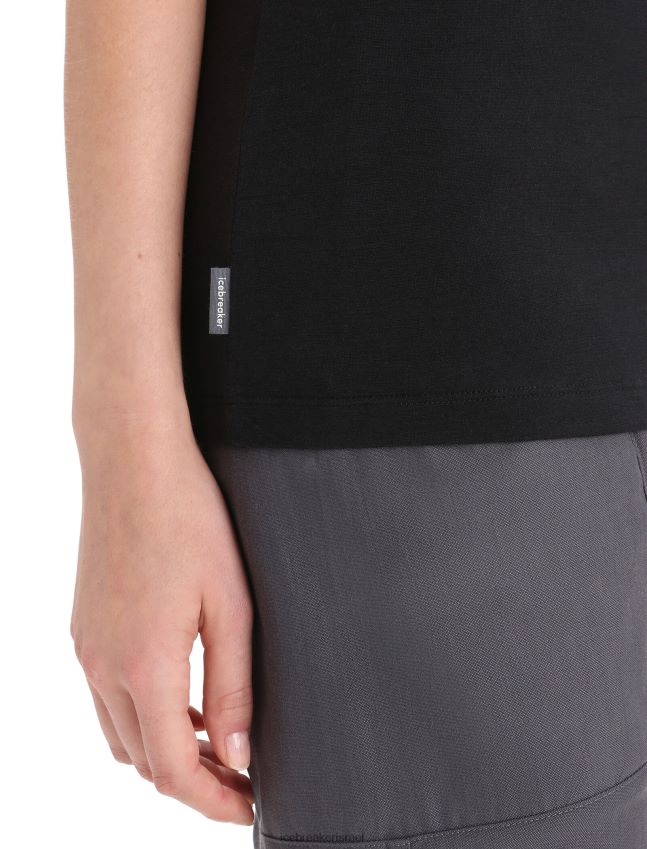 הַלבָּשָׁה Icebreaker merino tech lite ii חולצת טריקו עם שרוולים קצרים טבעית שָׁחוֹר נשים 42N8VN664