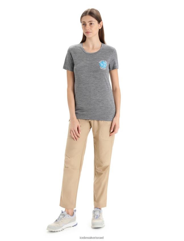 הַלבָּשָׁה Icebreaker merino tech lite ii חולצת טריקו עם שרוולים קצרים אדמה אברש גריט נשים 42N8VN671