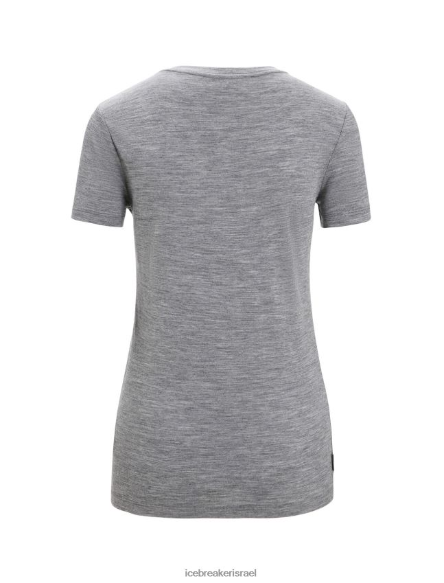 הַלבָּשָׁה Icebreaker merino tech lite ii חולצת טריקו עם שרוולים קצרים אדמה אברש גריט נשים 42N8VN671
