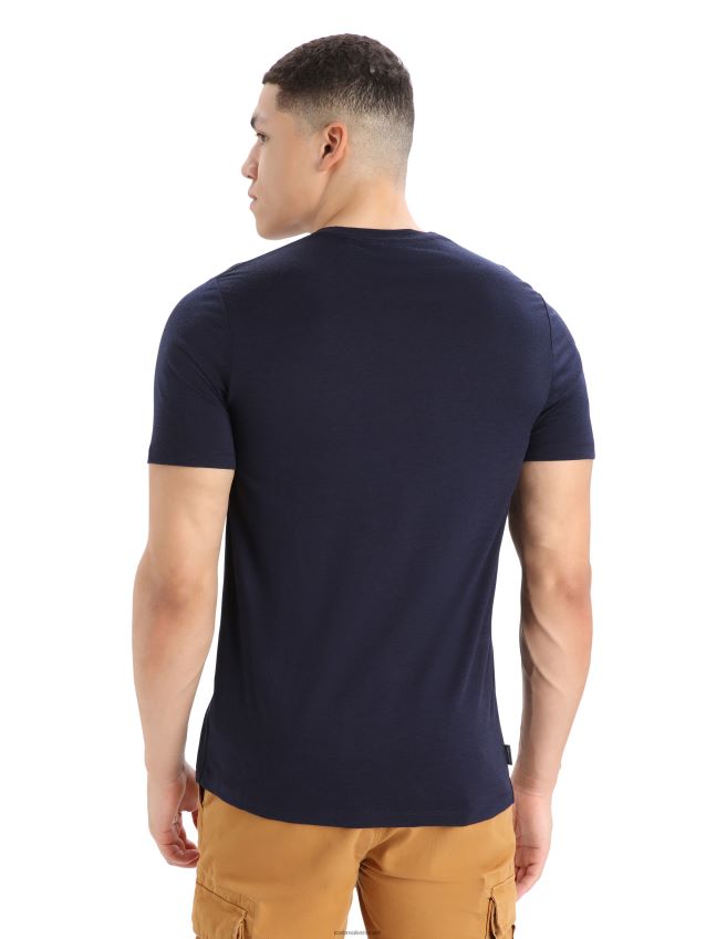 הַלבָּשָׁה Icebreaker merino tech lite ii חולצת טריקו עם שרוולים קצרים סקי יטי צי חצות גברים 42N8VN73