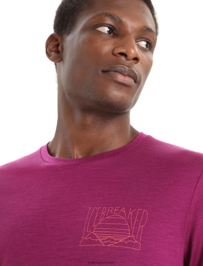 הַלבָּשָׁה Icebreaker merino tech lite ii חולצת טריקו עם שרוולים קצרים שקיעה הררית ללכת ברי גברים 42N8VN82