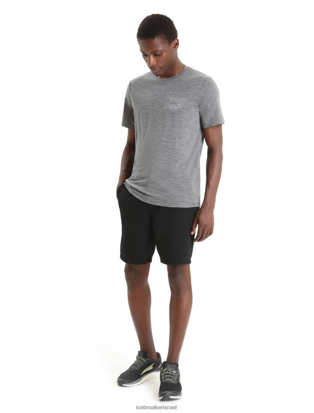 הַלבָּשָׁה Icebreaker merino tech lite ii חולצת טריקו עם שרוולים קצרים שקיעה הררית אברש גריט גברים 42N8VN83