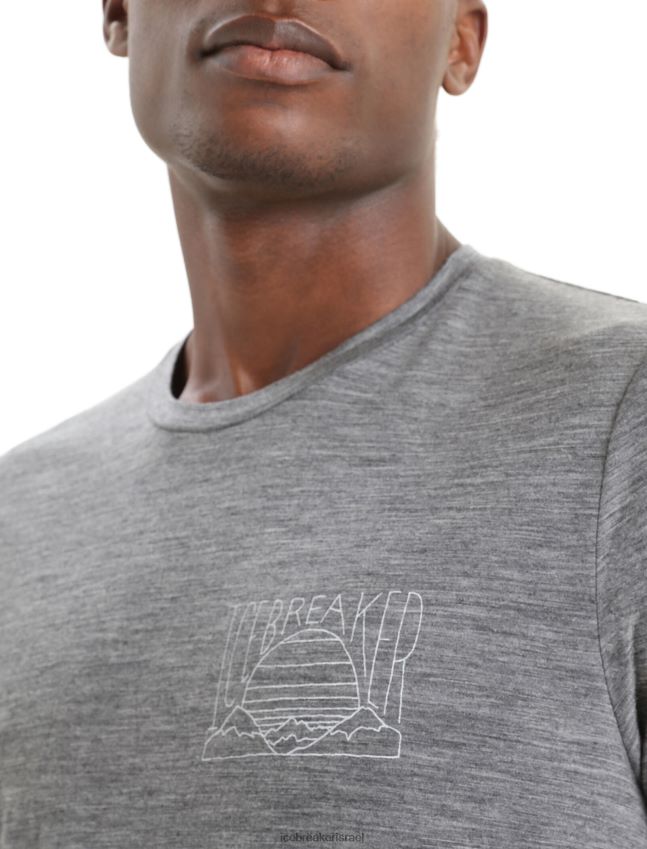 הַלבָּשָׁה Icebreaker merino tech lite ii חולצת טריקו עם שרוולים קצרים שקיעה הררית אברש גריט גברים 42N8VN83