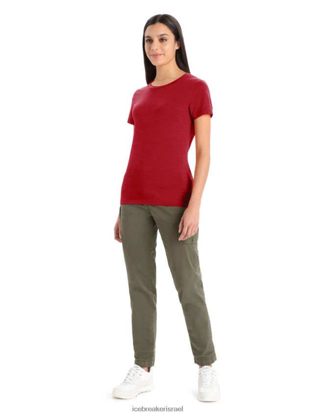 הַלבָּשָׁה Icebreaker merino tech lite ii חולצת טריקו עם שרוולים קצרים דובדבן נשים 42N8VN872