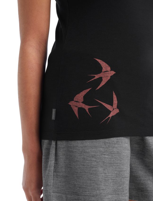 הַלבָּשָׁה Icebreaker merino tech lite ii חולצת טריקו עם שרוולים קצרים צורות רוחשות שָׁחוֹר נשים 42N8VN925