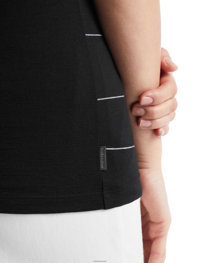 הַלבָּשָׁה Icebreaker merino tech lite ii שרוול קצר סקופ חולצת טריקו ספרינט גבעה שָׁחוֹר נשים 42N8VN927