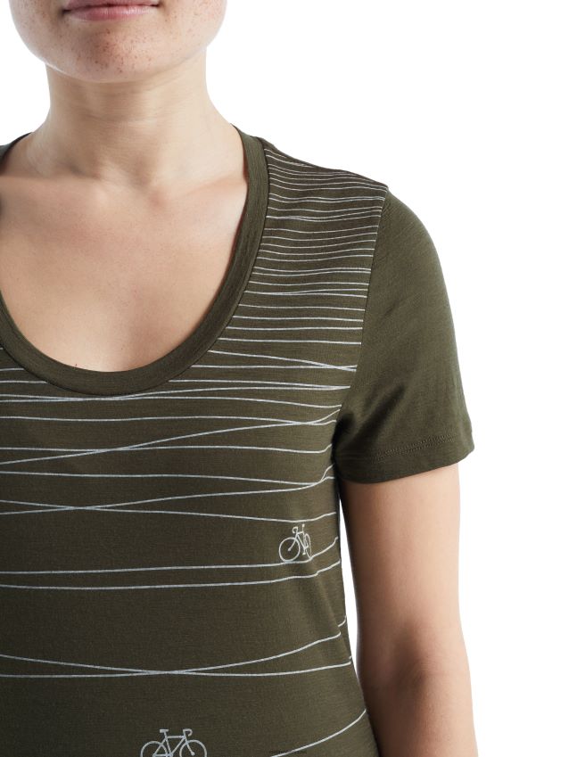 הַלבָּשָׁה Icebreaker merino tech lite ii שרוול קצר סקופ חולצת טריקו ספרינט גבעה לודן נשים 42N8VN928