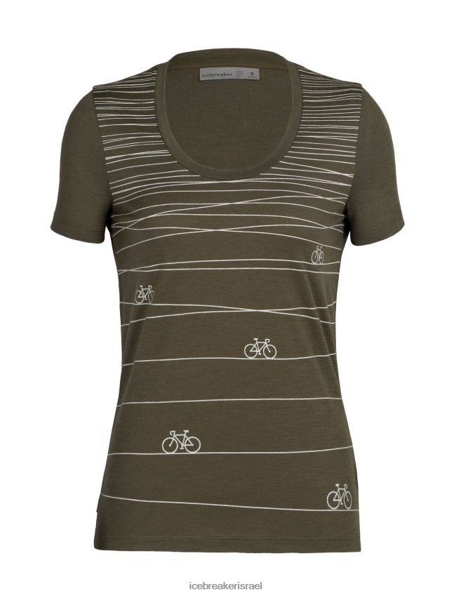 הַלבָּשָׁה Icebreaker merino tech lite ii שרוול קצר סקופ חולצת טריקו ספרינט גבעה לודן נשים 42N8VN928