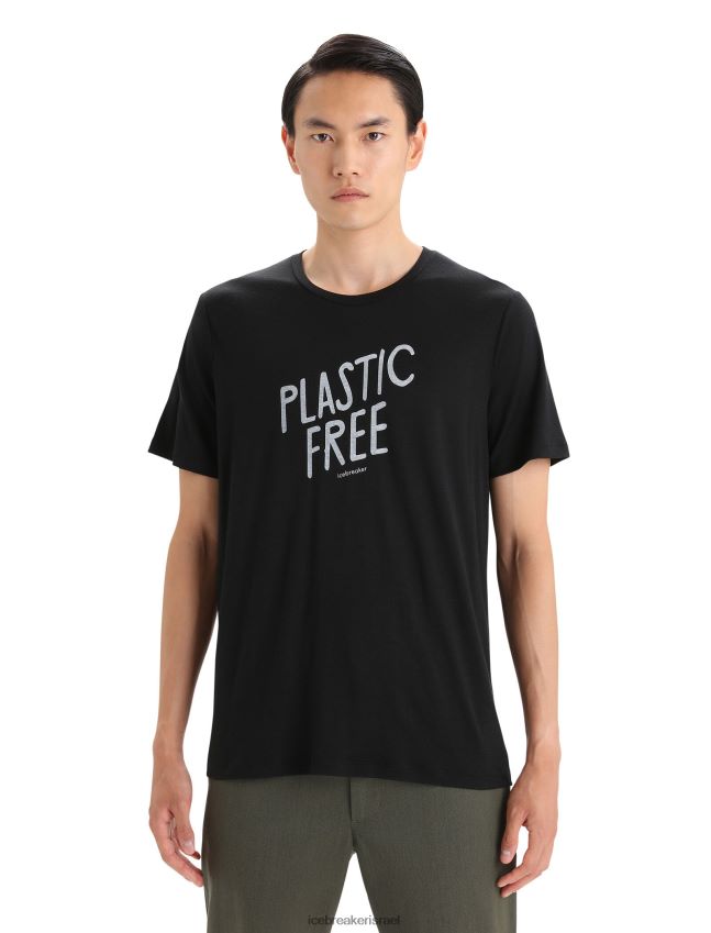 הַלבָּשָׁה Icebreaker merino tech lite ii חולצת טריקו עם שרוולים קצרים טבעית שָׁחוֹר גברים 42N8VN92