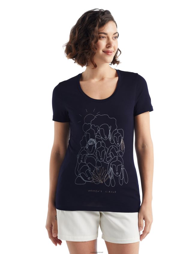 הַלבָּשָׁה Icebreaker merino tech lite ii עיגול חולצת טריקו עם שרוולים קצרים צי חצות נשים 42N8VN930