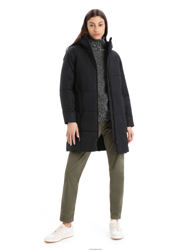 הַלבָּשָׁה Icebreaker ז'קט קפוצ'ון merinoloft collingwood ii 3q שָׁחוֹר נשים 42N8VN685