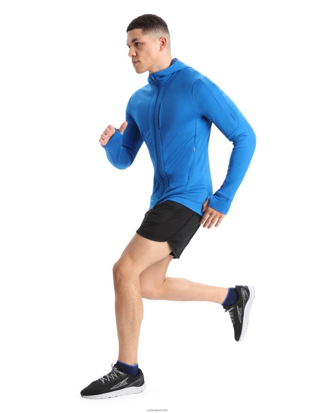 הַלבָּשָׁה Icebreaker קפוצ'ון מרינו quantum iii עם שרוולים ארוכים לזורי/צי מלכותי גברים 42N8VN203