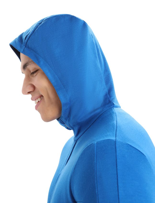 הַלבָּשָׁה Icebreaker קפוצ'ון מרינו quantum iii עם שרוולים ארוכים לזורי/צי מלכותי גברים 42N8VN203