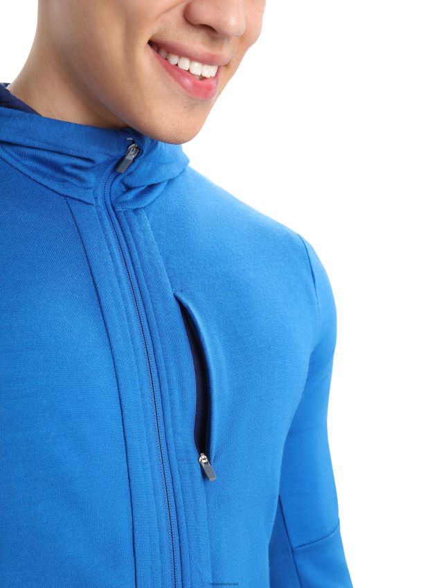 הַלבָּשָׁה Icebreaker קפוצ'ון מרינו quantum iii עם שרוולים ארוכים לזורי/צי מלכותי גברים 42N8VN203