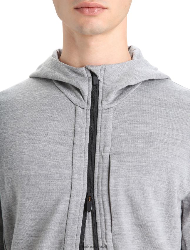 הַלבָּשָׁה Icebreaker קפוצ'ון מרינו quantum iii עם שרוולים ארוכים מטרו אברש/שחור גברים 42N8VN205