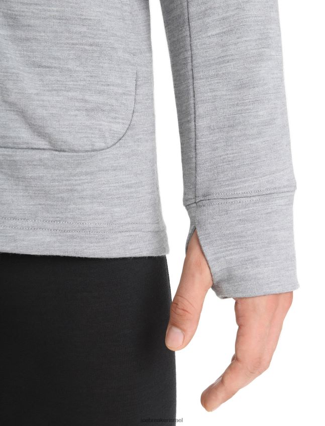 הַלבָּשָׁה Icebreaker קפוצ'ון מרינו quantum iii עם שרוולים ארוכים מטרו אברש/שחור גברים 42N8VN205