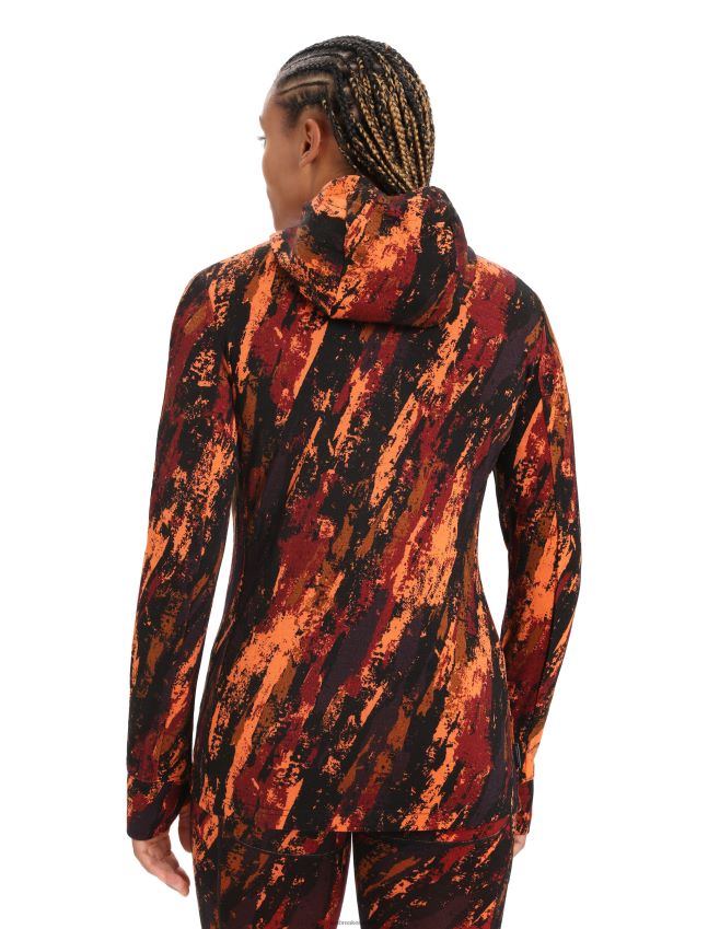 הַלבָּשָׁה Icebreaker מעיל קפוצ'ון קפוצ'ון עם שרוולים ארוכים של מרינו quantum iii דובדבן/פלאש נשים 42N8VN861