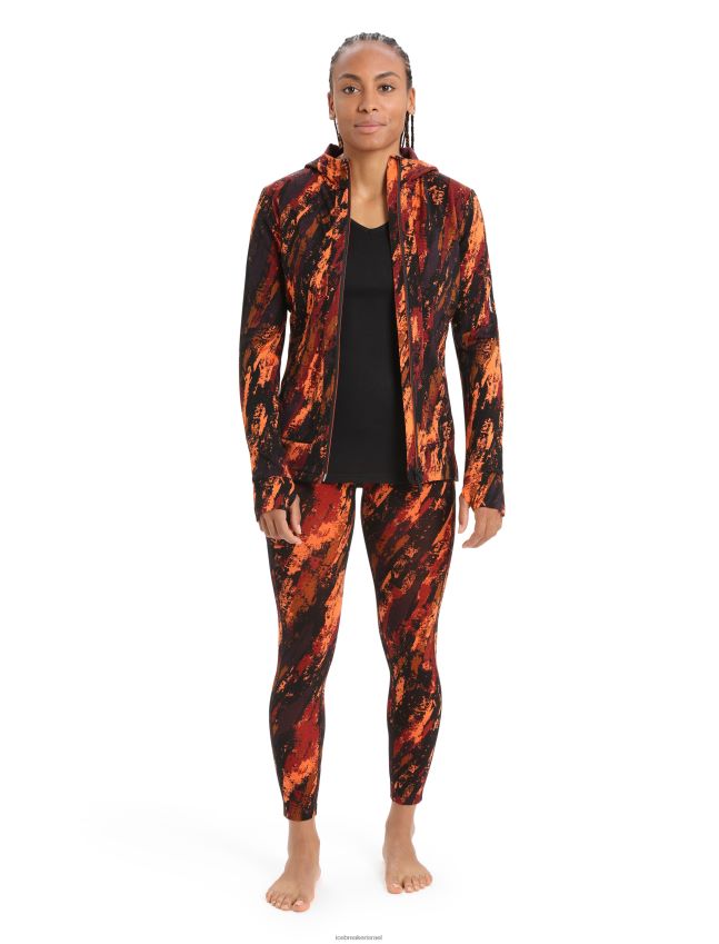 הַלבָּשָׁה Icebreaker מעיל קפוצ'ון קפוצ'ון עם שרוולים ארוכים של מרינו quantum iii דובדבן/פלאש נשים 42N8VN861