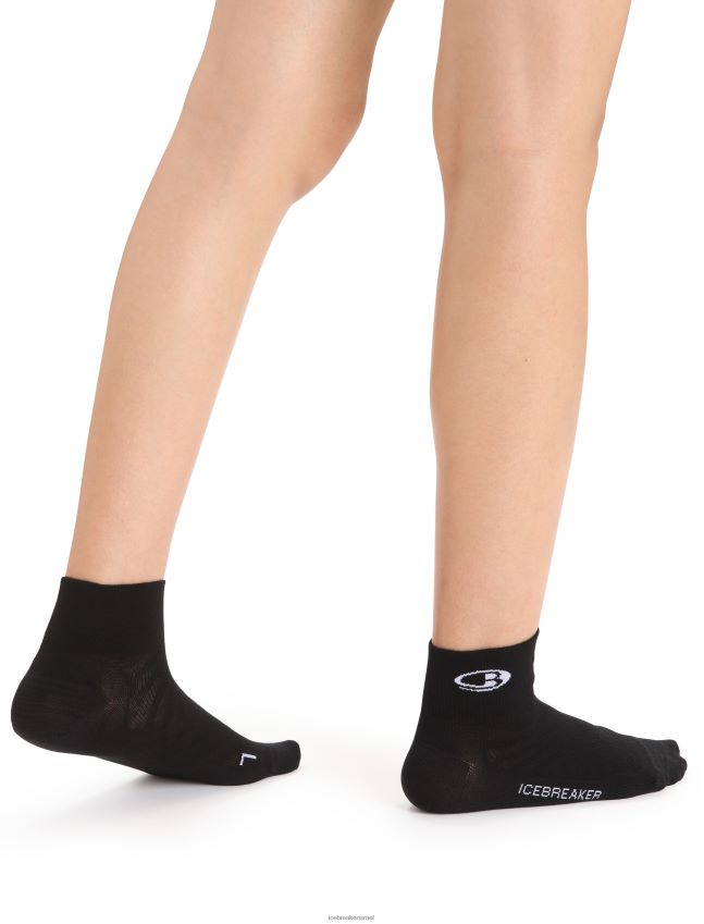 אביזרים Icebreaker מרינו run+ גרבי מיני קלות במיוחד שלג שחור נשים 42N8VN768