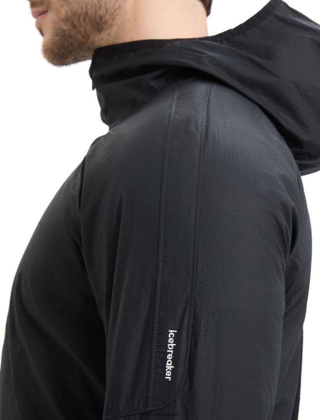 הַלבָּשָׁה Icebreaker מעיל רוח של shell+ כותנה מרינו שָׁחוֹר גברים 42N8VN237