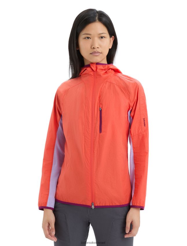 הַלבָּשָׁה Icebreaker מעיל רוח של shell+ כותנה מרינו אדמה תוססת/מבט סגול נשים 42N8VN680