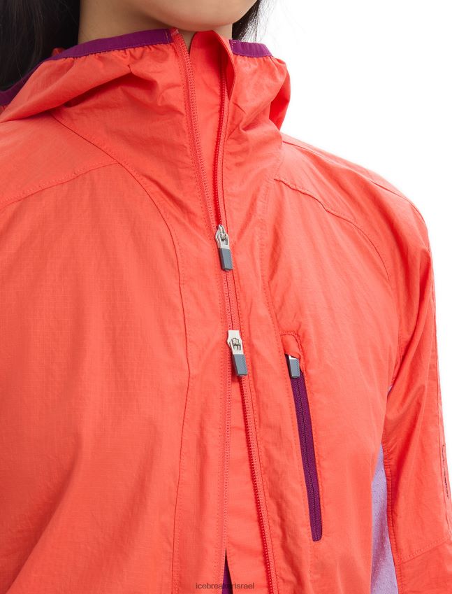 הַלבָּשָׁה Icebreaker מעיל רוח של shell+ כותנה מרינו אדמה תוססת/מבט סגול נשים 42N8VN680
